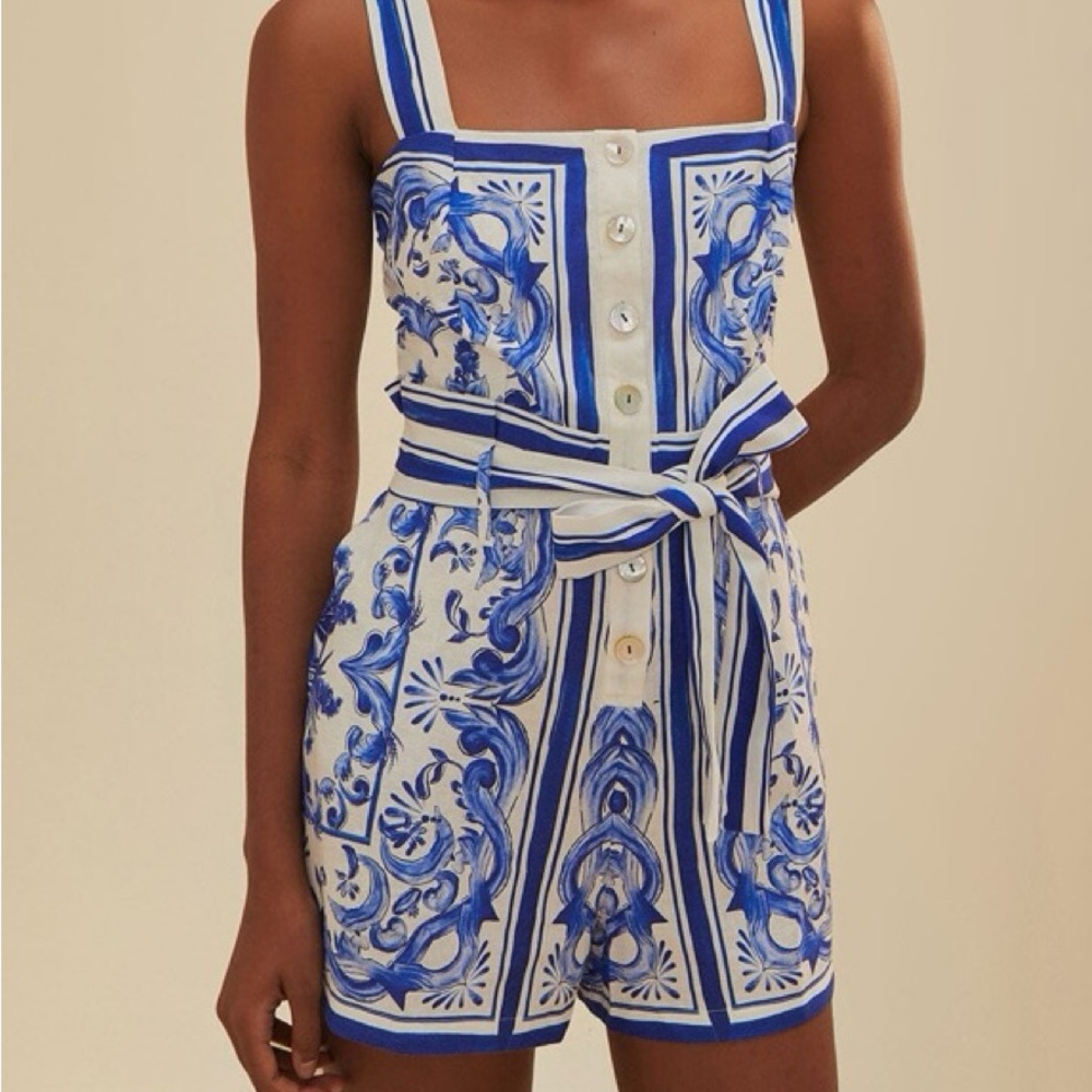 Farm Rio-Off-White Garden Tiles Romper